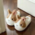 Fluffy Bunny Ear Platform Slippers