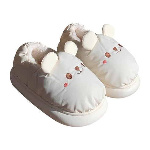Bear Eared Puffer Home Slippers