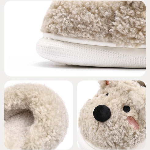 Fuzzy Westie Dog Winter Slippers