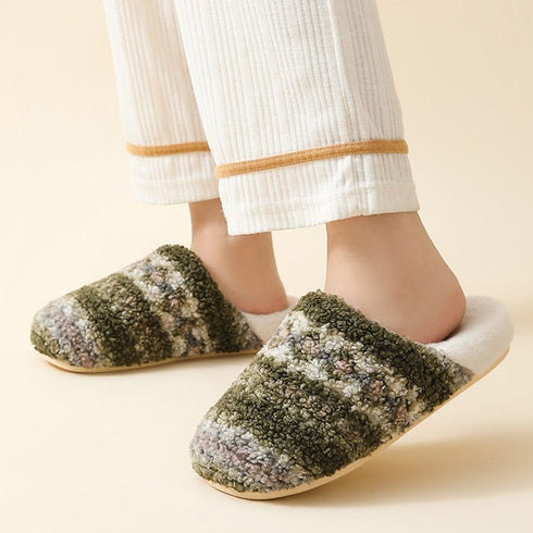 Cozy Pattern Plush Home Slippers