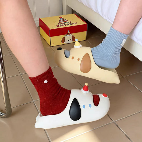 Playful Party Dog EVA Slides