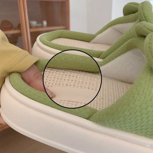 Playful Dino Cotton Linen Slides