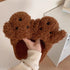 Fuzzy Poodle Dog Plush Slippers