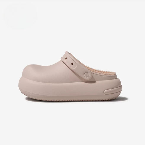 Puffy Bread Platform Fleece Clogs