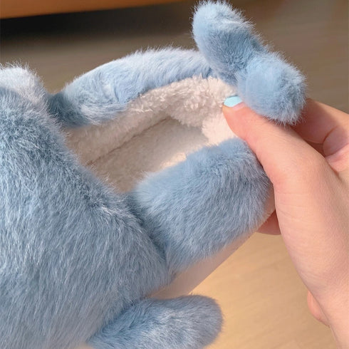 Whale Plush Platform Slippers