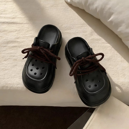 Chunky Lace Up Platform Clogs