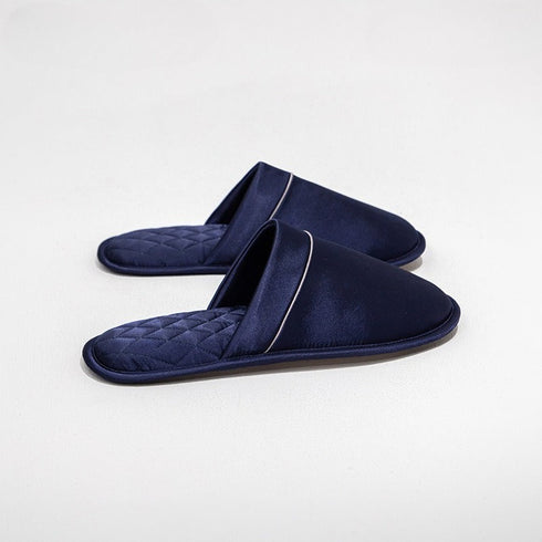Sleek Piped Closed-Toe Slippers