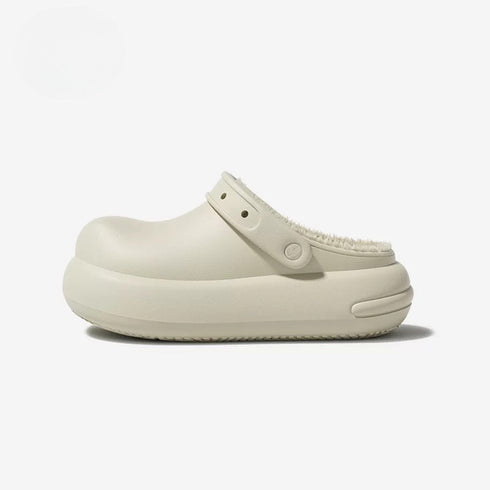 Puffy Bread Platform Fleece Clogs