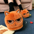 Grumpy Cat Face Plush Slippers
