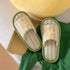 Striped Star Patch Linen Slippers