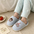 Elephant House Embroidered Plush Slippers