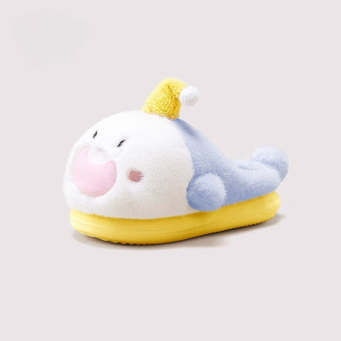 Cartoon Shark Hat Plush Slippers