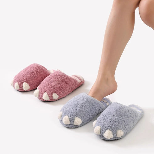 Playful Paw Design Plush Slippers