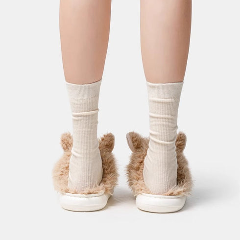 Shaggy Westie Puppy Plush Slippers