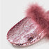 Shimmer Sequin Puff-Trim slippers