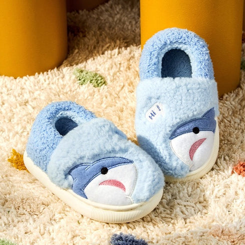 Fun Shark Fleece Kids Slippers