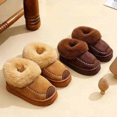 Snuggly Fur Cuff Winter Slippers