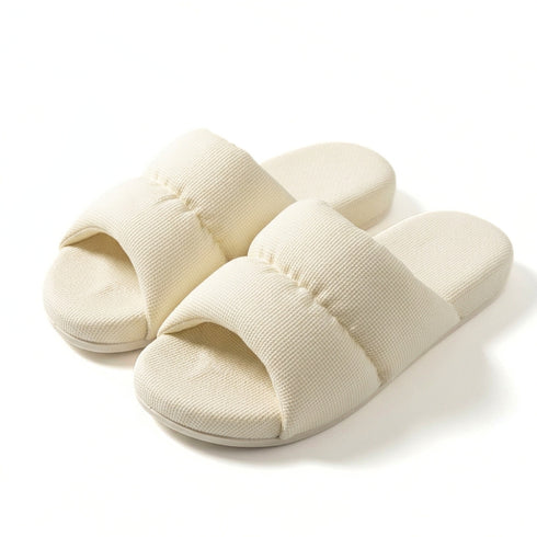 Puffy Waffle Open Toe Slides