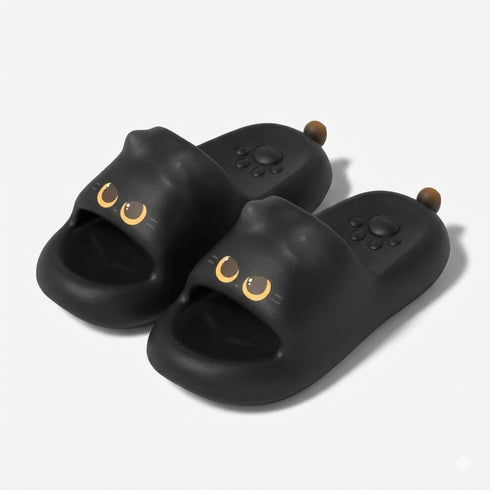 Playful Cartoon Cat Foam Slides