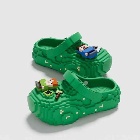 Retro Pixel Block Chunky Clogs