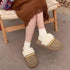Woven Trim Fuzzy Band Slippers