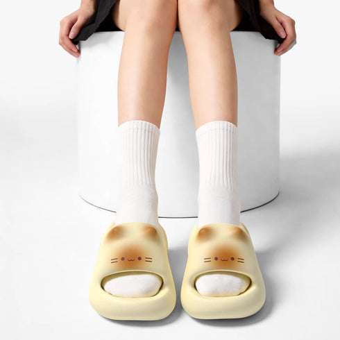 Playful Cartoon Cat Foam Slides