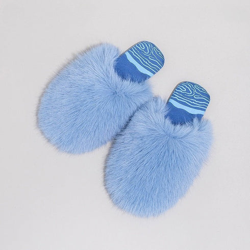 Plush Faux Fur House Slippers