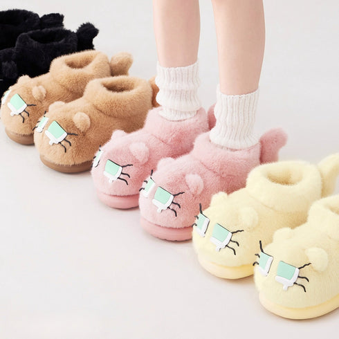 Whimsical Feline Plush Home Boots