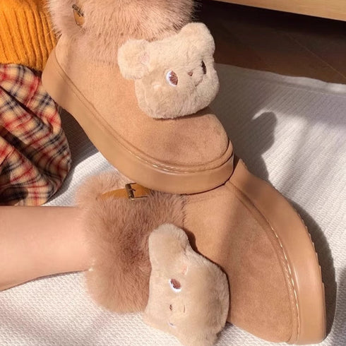 Bear Patch Fluffy Cuff Boots