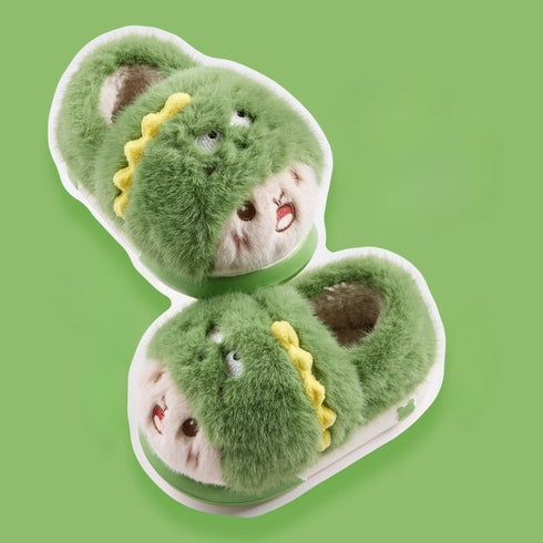 Fuzzy Cartoon Character Toddler Slippers
