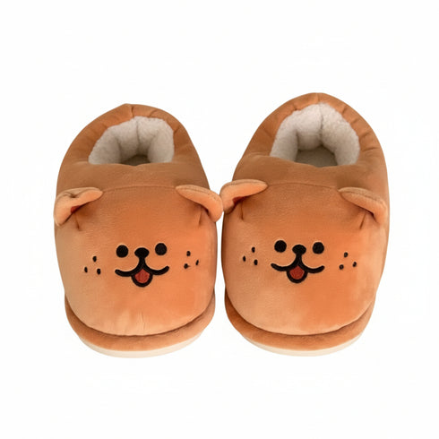 Fuzzy Puppy Face Warm Slippers
