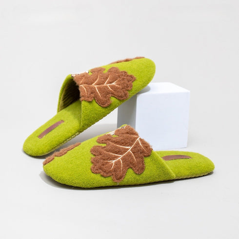 Whimsical Leaf Felt Indoor Slippers
