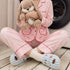 Striped Puppy Embroidered House Slippers