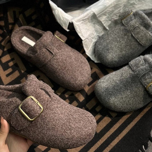 Felt Buckle Slip-On Clogs