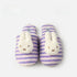 Striped Bunny Face Fleece Slippers