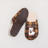 Plaid Puppy Embroidered Warm Slippers
