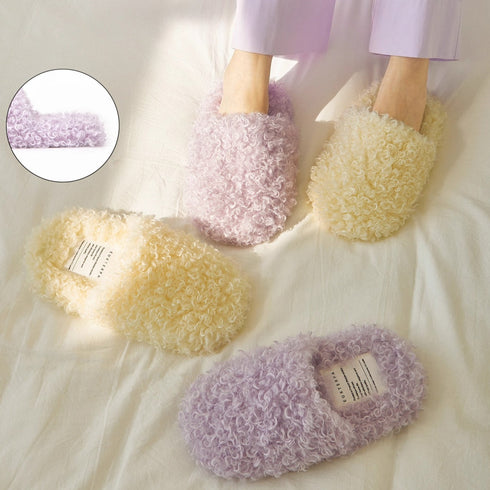 Fuzzy Curly Sherpa Cloud Slippers