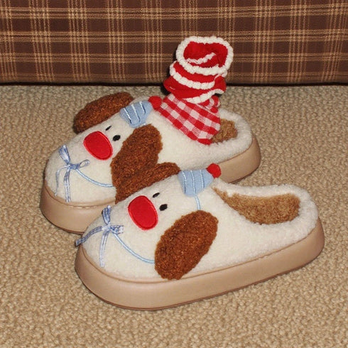 Playful Puppy Ears Fuzzy Slippers