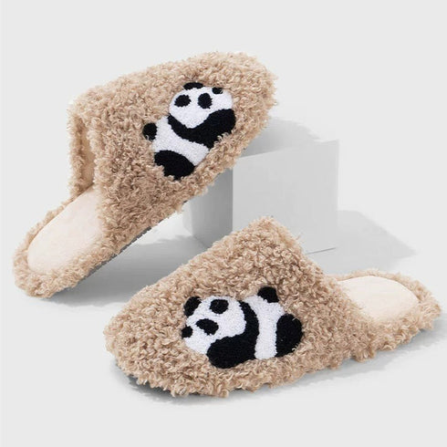 Cozy Sherpa Panda House Slippers
