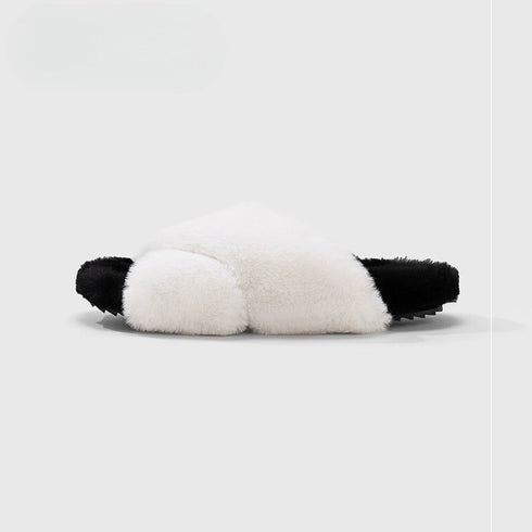 Two-Tone Plush Lounge Slippers