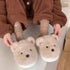 Teddy Ears Plush Home Slippers