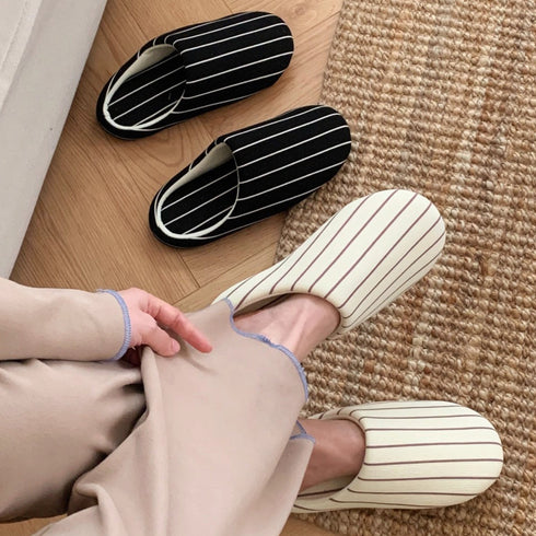 Pinstripe Slip-On Home Slippers