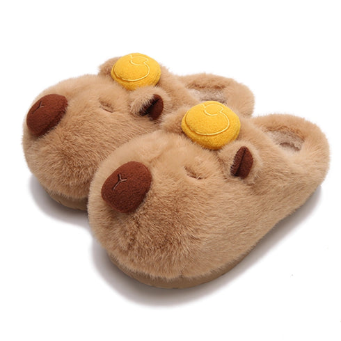Gold-Ingot Capybara Plush Slippers