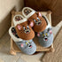 Cartoon Cat Mouse Plaid Slippers