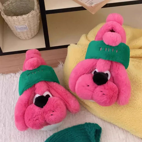 Puffy Pup 3D Plush Slippers