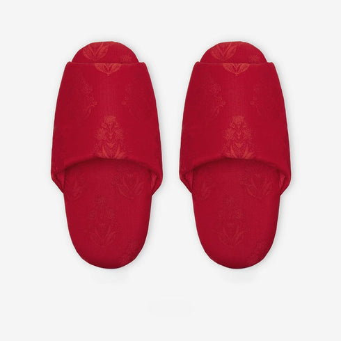 Silky Floral Jacquard Lounge Slides