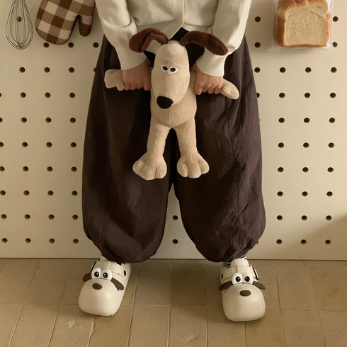 Whimsical Puppy Face Chunky Clogs