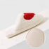 Heart Motif Fuzzy House Slippers