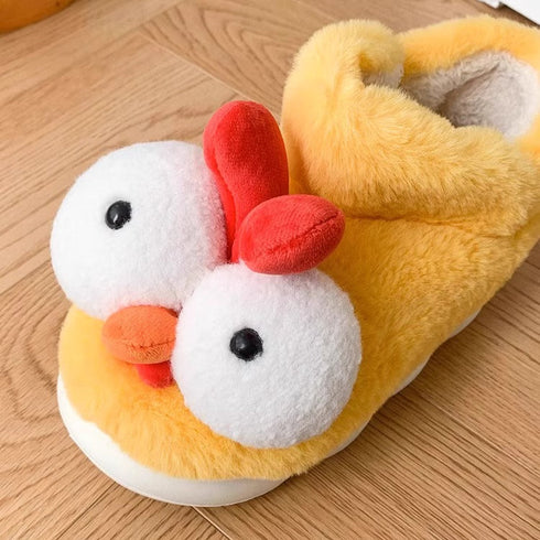 Quirky Chicken Plush Home Slippers
