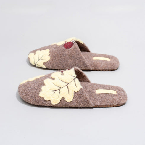 Whimsical Leaf Felt Indoor Slippers